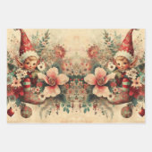 Rustic Floral Christmas Santa Wrapping Paper (Voorkant)
