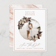 Rustic Floral Copper Framed Foto & Calligrafie