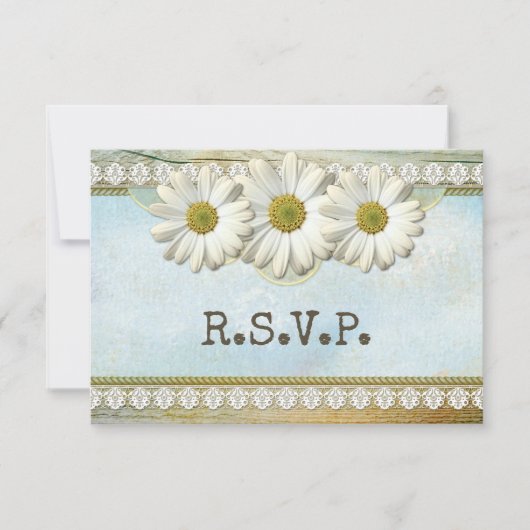 Rustic Floral country Wedding RSVP Uitnodiging (Voorkant)