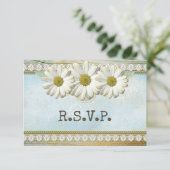Rustic Floral country Wedding RSVP Uitnodiging (Staand voorkant)