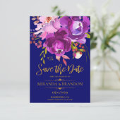 Rustic Floral Country Wedding Save the Date Kaart (Staand voorkant)