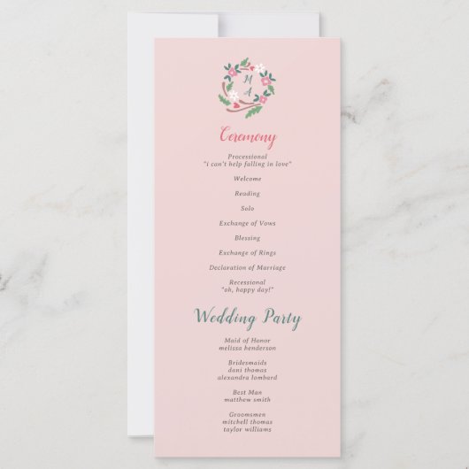 Rustic Floral Crest met Monogram (Voorkant)