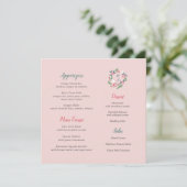 Rustic Floral Crest With Monogram Square Menu (Staand voorkant)