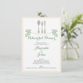 Rustic Floral Cutlery Rehearsal Dinner Invitation Kaart (Staand voorkant)