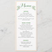 Rustic Floral Cutlery Rehearsal Dinner Menu Card (Voorkant)