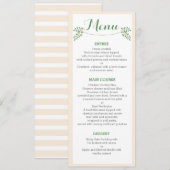 Rustic Floral Cutlery Rehearsal Dinner Menu Card (Voorkant / Achterkant)