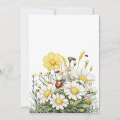 Rustic Floral Daisy A Little Ladybug Baby Shower Kaart (Achterkant)