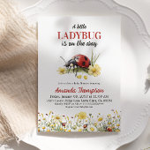 Rustic Floral Daisy A Little Ladybug Baby Shower Kaart