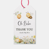 Rustic Floral Daisy Oh Babee Honey Bee Baby Shower Cadeaulabel (Voorkant)