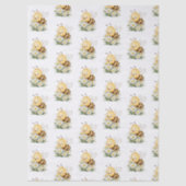 Rustic Floral Daisy Oh Babee Honey Bee Baby Shower Tissuepapier (Voorkant)