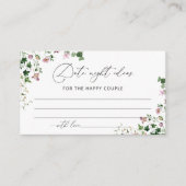 Rustic Floral Date Night Ideas Card Informatiekaartje (Voorkant)