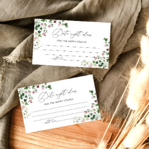 Rustic Floral Date Night Ideas Card Informatiekaartje