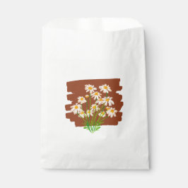 Rustic floral design on brown background bedankzakje