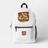 Rustic floral design on brown background bedrukte rugzak (Voorkant)