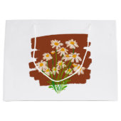 Rustic floral design on brown background groot cadeauzakje (Voorkant)