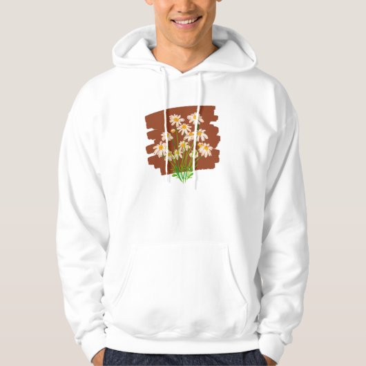 Rustic floral design on brown background hoodie (Voorkant)