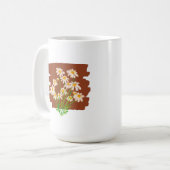 Rustic floral design on brown background koffiemok (Voorkant links)