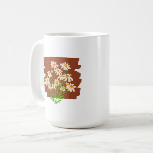 Rustic floral design on brown background koffiemok (Voorkant links)