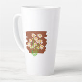 Rustic floral design on brown background latte mok (Linkerhoek)