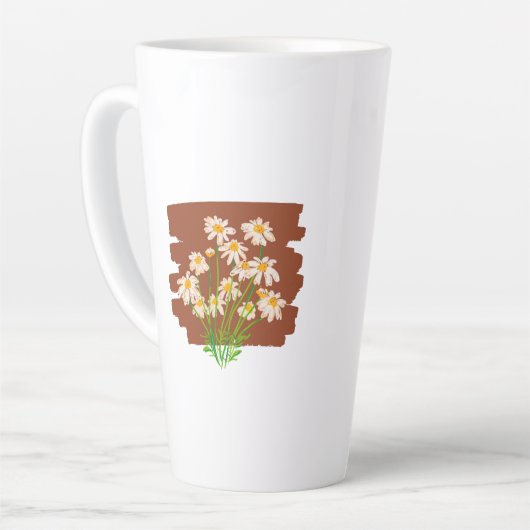 Rustic floral design on brown background latte mok (Linkerhoek)