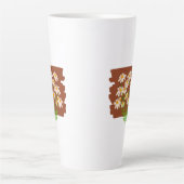 Rustic floral design on brown background latte mok (Voorkant)