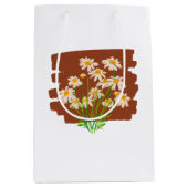 Rustic floral design on brown background medium cadeauzakje (Voorkant)