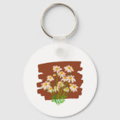 Rustic floral design on brown background sleutelhanger (Achterkant)