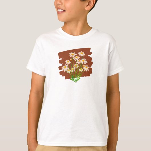 Rustic floral design on brown background t-shirt (Voorkant)