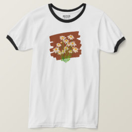 Rustic floral design on brown background t-shirt