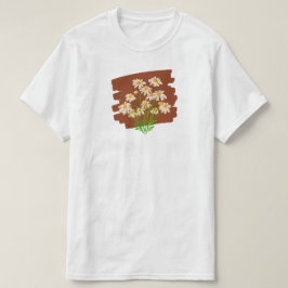 Rustic floral design on brown background t-shirt