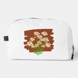 Rustic floral design on brown background toilettasje