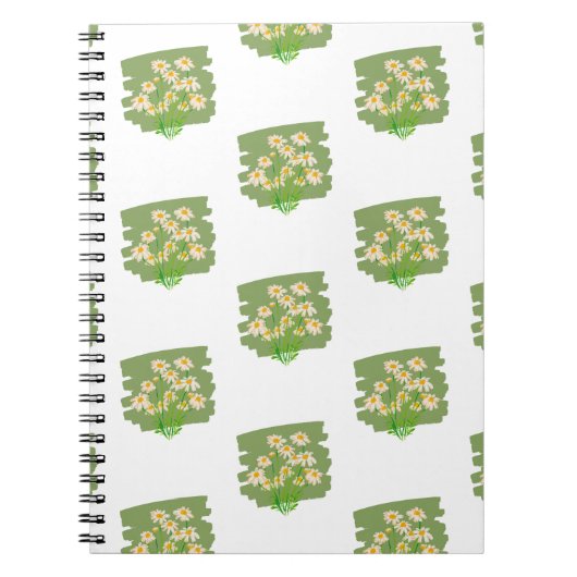 Rustic Floral Design on Green Background Notitieboek (Voorkant)
