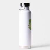 Rustic Floral Design on Green Background Waterfles (Rechts)