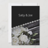 Rustic Floral Diamond Wedding Black Kaart (Voorkant)