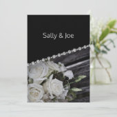 Rustic Floral Diamond Wedding Black Kaart (Staand voorkant)