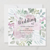 Rustic Floral Dusty Pink Waterverf Wedding Kaart (Voorkant)