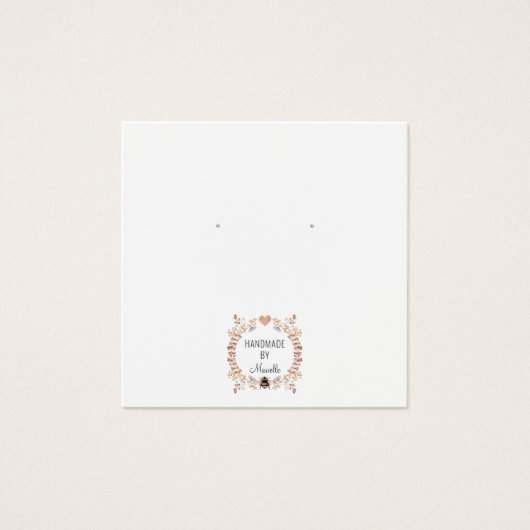 Rustic Floral Earring Earring Jewelry Display Kaar Vierkante Visitekaartjes (Voorkant)