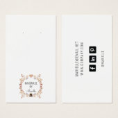 Rustic Floral Earring Earring Jewelry Display Kaar Visitekaartje (Voorkant /achterkant)