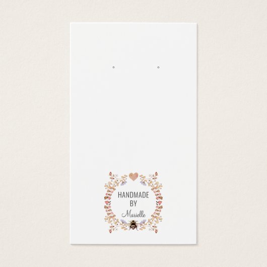 Rustic Floral Earring Earring Jewelry Display Kaar Visitekaartje (Voorkant)