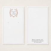 Rustic Floral Earring Jewelry Display Kaart (Voorkant /achterkant)