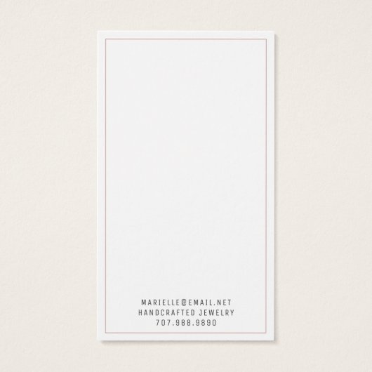 Rustic Floral Earring Jewelry Display Kaart (Achterkant)