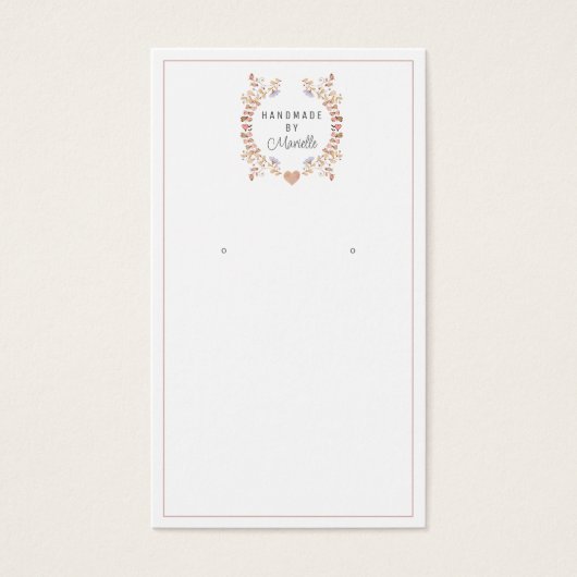 Rustic Floral Earring Jewelry Display Kaart (Voorkant)