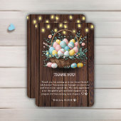 Rustic Floral Easter Eggs Baby shower Bedankkaart