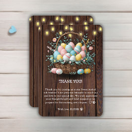 Rustic Floral Easter Eggs Baby shower Bedankkaart