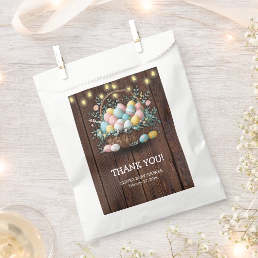 Rustic Floral Easter Eggs Baby shower Bedankzakje (Geknipt)