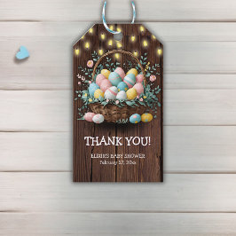 Rustic Floral Easter Eggs Baby shower Cadeaulabel