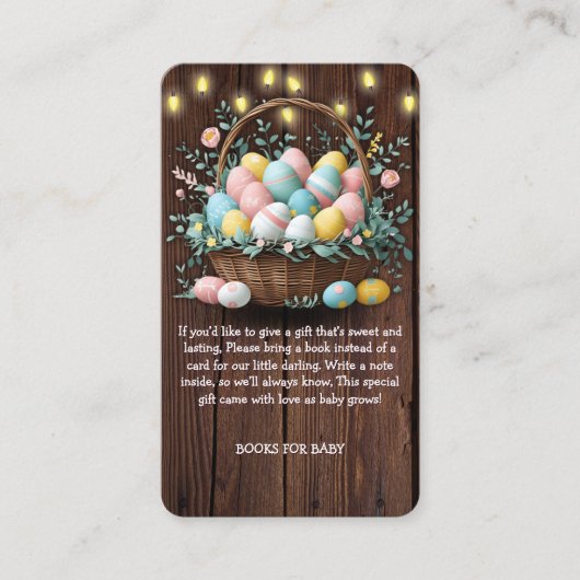 Rustic Floral Easter Eggs Baby shower Informatiekaartje (Voorkant)