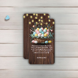 Rustic Floral Easter Eggs Baby shower Informatiekaartje