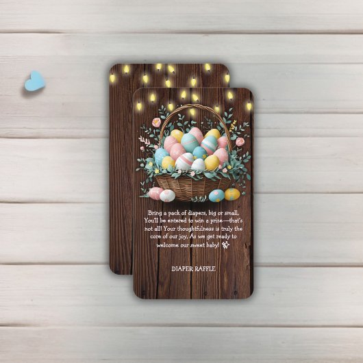 Rustic Floral Easter Eggs Baby shower Informatiekaartje