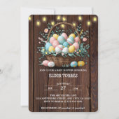 Rustic Floral Easter Eggs Baby shower Kaart (Voorkant)